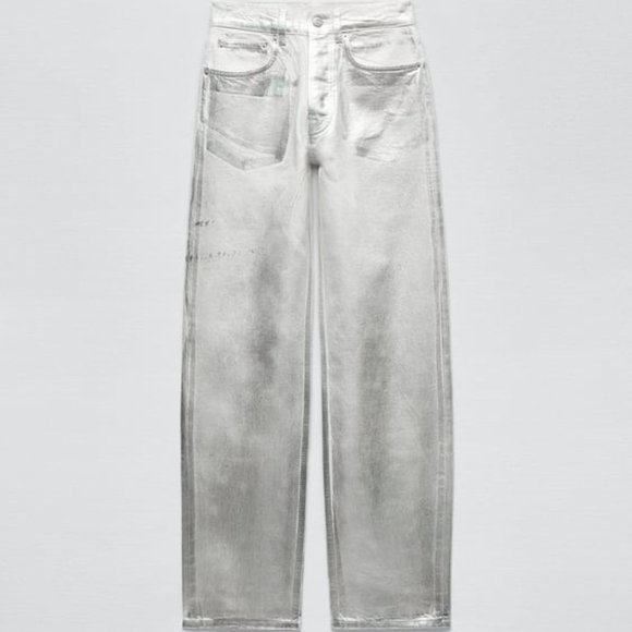 ZARA METALLIC JEANS - Picture 4 of 6